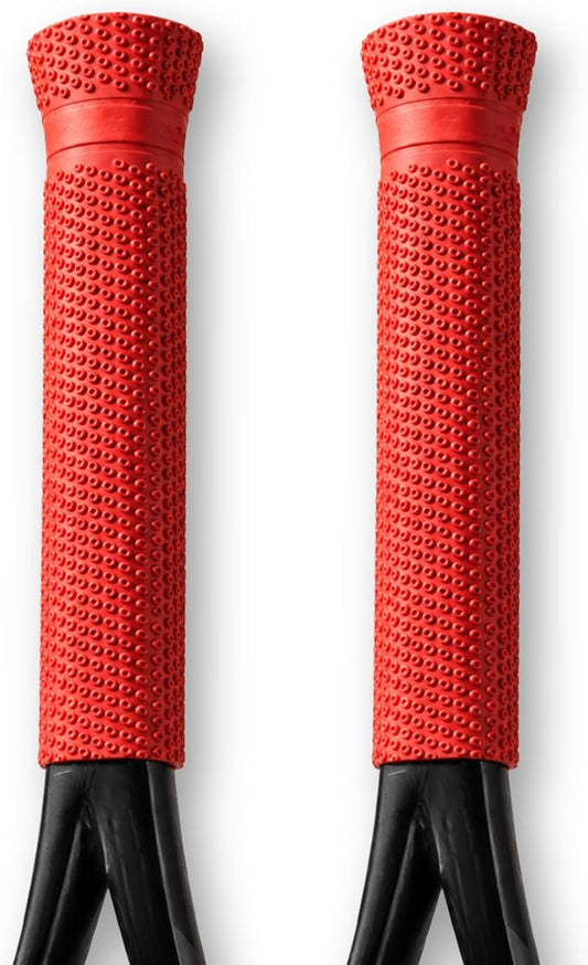 ROCKETGRIP Octopus Tennis Racket Grip with Applicator (2-Pack) – Soft Silicone Tennis Grip – Cushioned, Sweat-Resistant Tennis Equipment – Vibration Dampening Tennis Accessories (Red)