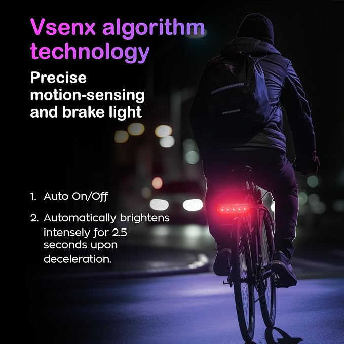Auto-Sensing Rear Light BKS-G5, Precise Brake Sensing for Bike Cargo Rack, AirTag Mount, Type-C Rechargeable, Large Reflector, 50/80mm Bolt Spacing Mounting, Made in Taiwan