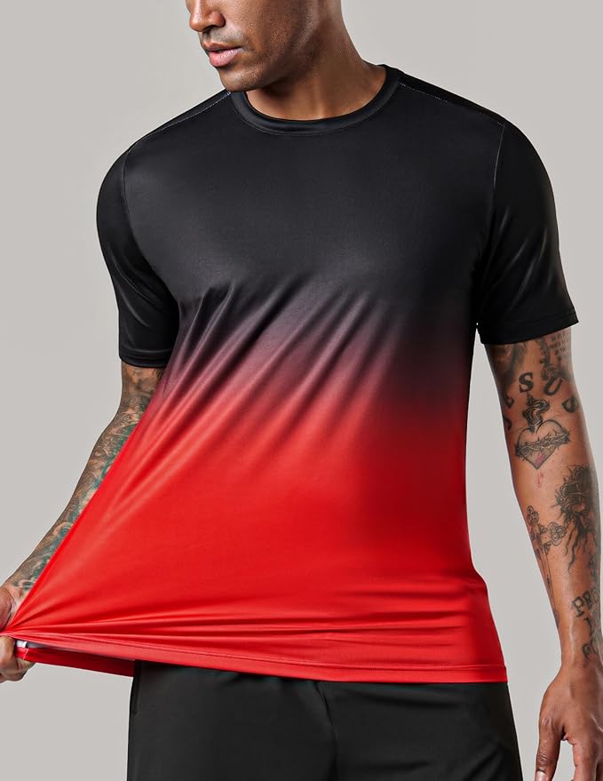 5 Pack Men’s Active Quick Dry Crew Neck T Shirts | Athletic Running Gym Workout Short Sleeve Tee Tops Bulk