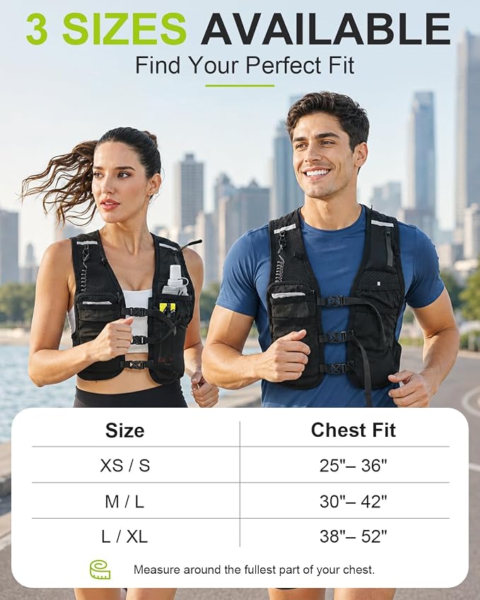Running Vest with Touchscreen Phone Holder, 500ml/17oz Water Bottle Vest, Reflective Hydration Vest, 6 Pockets Zip Runners Vest – Lightweight, Adjustable, Breathable, Unisex
