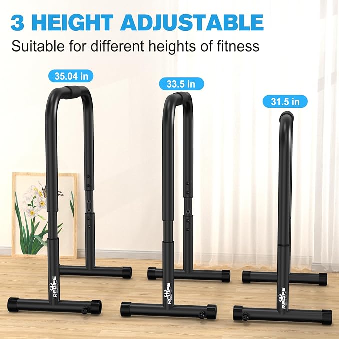 RELIFE Power Tower Pull Up Bar Station Workout Dip Station for Home Gym Strength Training Fitness Equipment,400LBS
