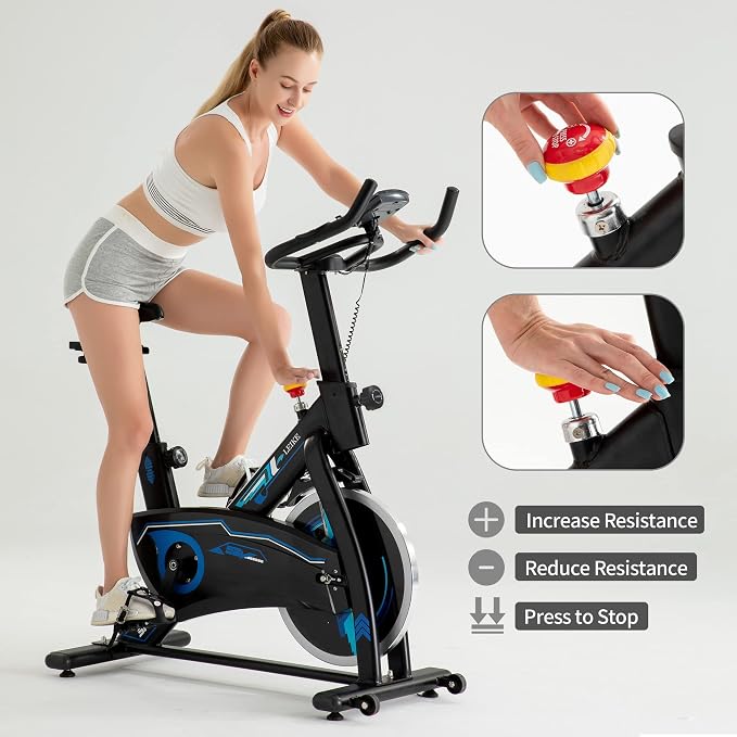 Leikefitness Exercise Bike,Indoor Cycling Bike, Stationary Bike Magnetic Resistance Quiet and Smooth for Home