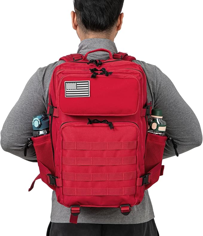 QT&QY 25L/45L Military Tactical Backpack For Men Molle Daypack 3 Day Bug Out Bag Hiking Rucksack With Bottle Holder