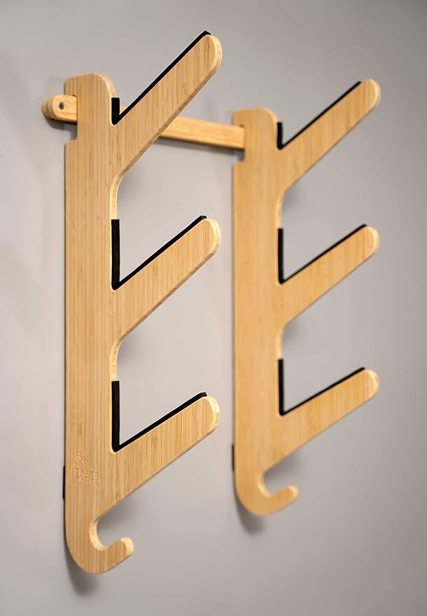 Grassracks Bamboo & Birch Snowboard Rack and Skateboard Rack - Moloka`i Series Snowboard Wall Mount