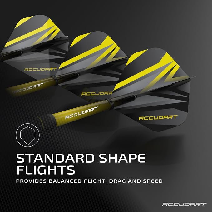 Accudart Steel Tip Dart Set 4.0 – 17g Tungsteel Barrels with Round‑Groove Grip, Polycarbonate Shafts, Standard Flights, Pocket Wallet Storage