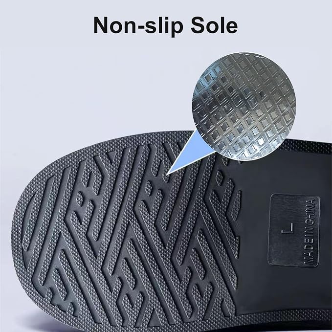 Waterproof Shoe Covers, Reusable & Foldable Rain Boot Shoe Cover with Zipper, Non-Slip, Reflector, Men Women Rain Gear, Black
