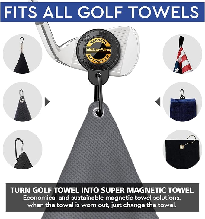 Water Telescopic Golf Ball Retriever and Magnetic Clip for Golf Towel
