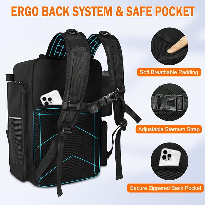 AYAMAYA Fishing Backpack, 40L Tackle Backpack with Rod Holders & 2 Tackle Trays, Large Water-resistant Fishing Bag Equipments