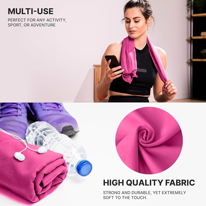 Wet Work 3 Extra Large Towels (60”x36”), Highly Absorbent Microfiber, Quick Dry, Lightweight & Ultrasoft, Perfect for Bath, Beach, Travel, Yoga, Lint Free Microfiber Towels for Body