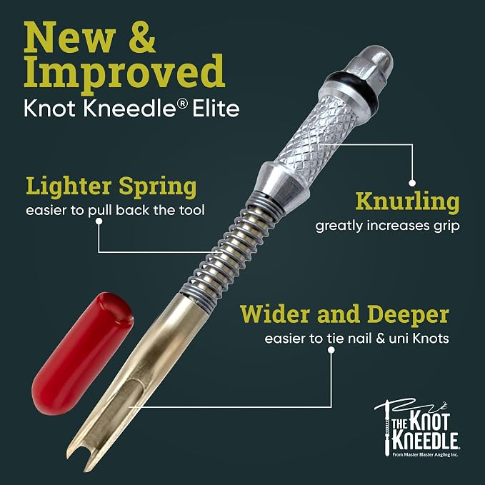 KNOT KNEEDLE The Epic – Advanced Fishing Knot Tying Tool for 25+ Knots – Fast, Easy Knot Tyer for Fly Fishing, Small Tippet, and Weak Grip Strength – Anodized Aluminum & Stainless Steel