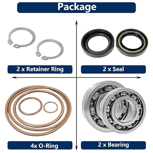 10 pcs Jet Pump Bearings Seal Rebuild Kit Compatible with Honda Aquatrax F12 F12X R12 R12X