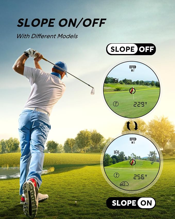 Wosports Golf Rangefinder, 800 Yards Laser Distance Finder with Slope, Flag-Lock with Vibration Distance/Speed/Angle Measurement, Upgraded Battery Cover