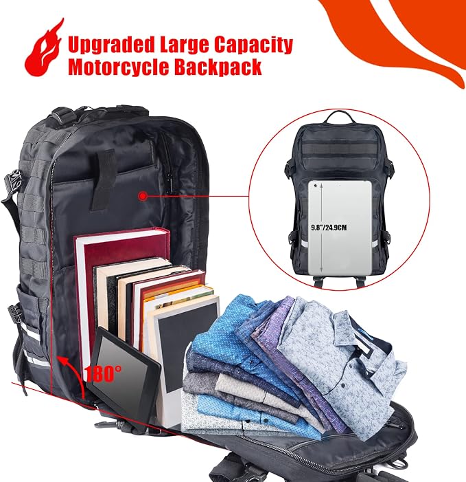 Goldfire Motorcycle Helmet Backpack Waterproof Large Capacity Hiking Backpack Military Tactical Bag Snowmobile Cycling Rechargeable Helmet Bag With USB Port