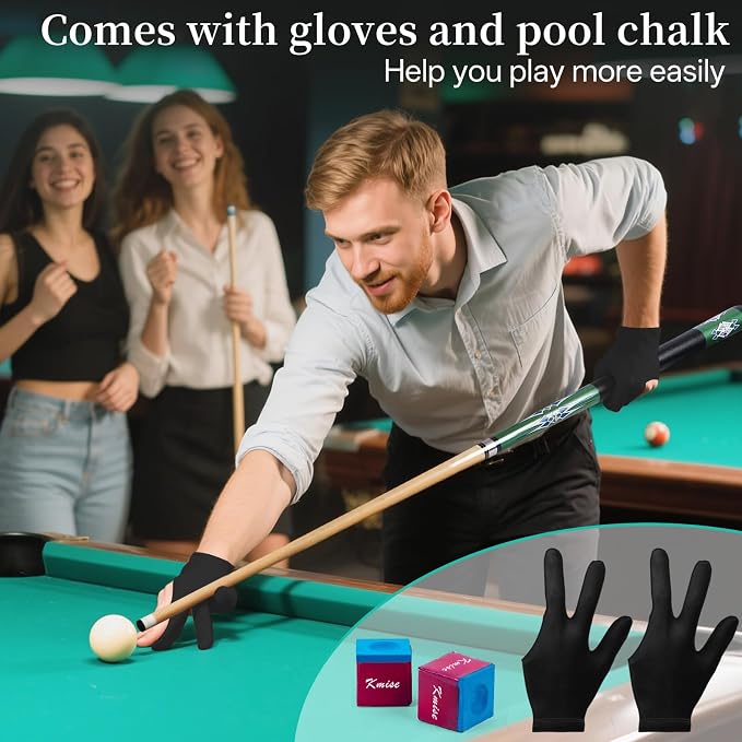 Kmise Pool Stick Set of - 58" Pool Cue Stick, Canadian Maple Professional Billiards Pool Cue, Pool Sticks for Adults, 18~21oz Multiple Colors