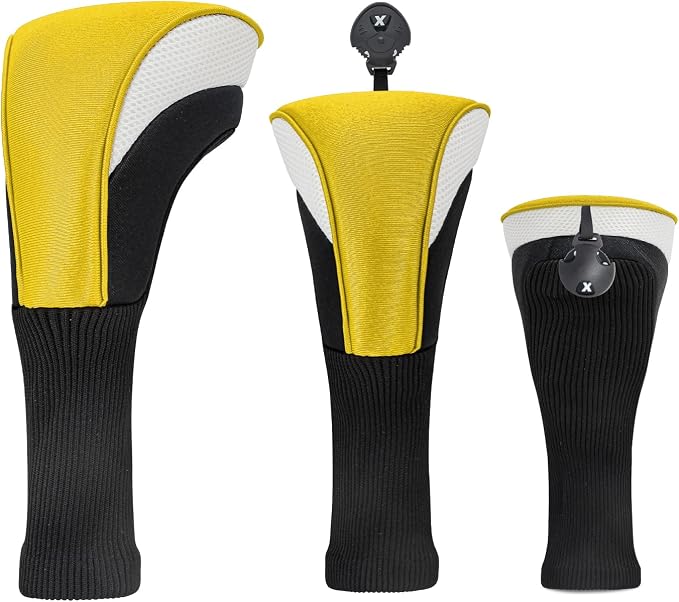 Wood Headcover Golf Club Covers Driver Headcovers Nylon Head Covers Designed to Fit All Woods - 3/4/5/6 Pack/Set Golf Accessories Suitable for Men and Women