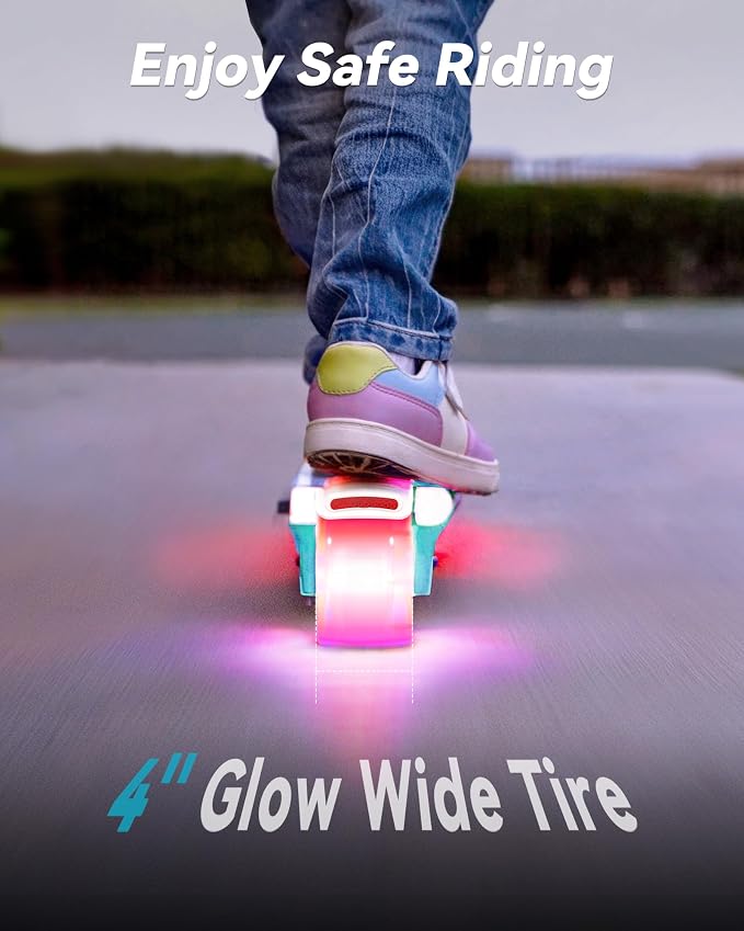 Gyroor KS2 Kids Electric Scooter with LED Lights – Safe 5 MPH Speed, Foot Sensor Start, Adjustable Handlebar, Fast Charging, for Ages 6–12,Mint Green