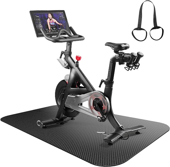 Treadmill Mat,Bike Mat,Stationary Bike Mat,Foldable Treadmill Mat for Hardwood Floors and Carpet.for Exercise Bike,Exercise Equipment Indoor Cycles,Rowing Elliptical (29.5" X 70.8")