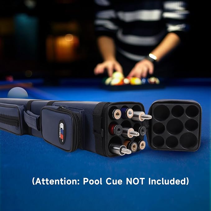 GSE Games & Sports Expert 3x6 Hard Pool Cue Case, Billiard Stick Carrying Bag for 3 Sticks, Holds 3 Butts and 6 Shafts (Several Colors Available)