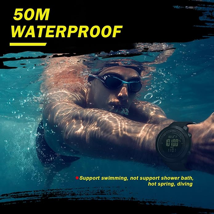 AVTREK Mens Outdoor Sport Tactical Survival Watches Hiking Digital Wrist Watch Waterproof Swimming Military Army Altimeter Barometer Compass Watches