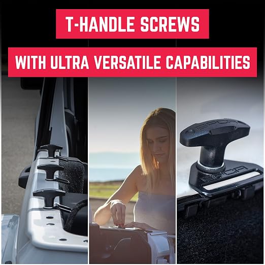 GPCA - Quick-Release Tie Down Anchor/T–Handle M8 25mm with Screw Nuts for Fast Jeep Top Removal Lift, Truck Tie Downs, Jeep Wrangler Accessories for JL, 4xe, JK, YJ and More, Patented, 6 Packs