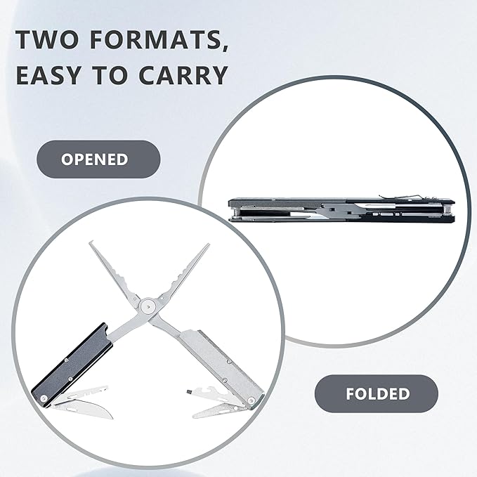 Selake 12-in-1 Saltwater Fishing Pliers EDC Multitool, Titanium Coated Marine Stainless Steel Folding Pen-Sized Hook Remover Braid Cutter Fishing Gear Gifts for Men