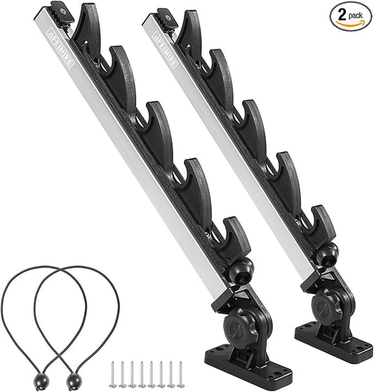 Fishing Rod Holder for Boat, Crappie Rod Holder for Transportation & Storage，180° Adjustable Angler Accessory for Fishing Boat & Pontoon boat (4 Rod)