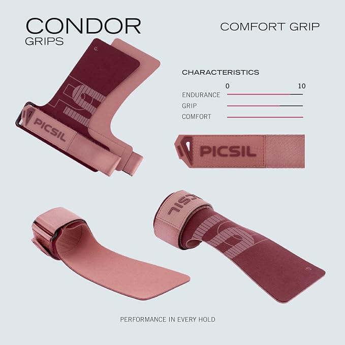PICSIL - Condor Grips | Premium Hand Protection | Ideal for Cross Training, Gym & Calisthenics | Magnesium Enhanced Grip | Designed for Athletes of All Levels