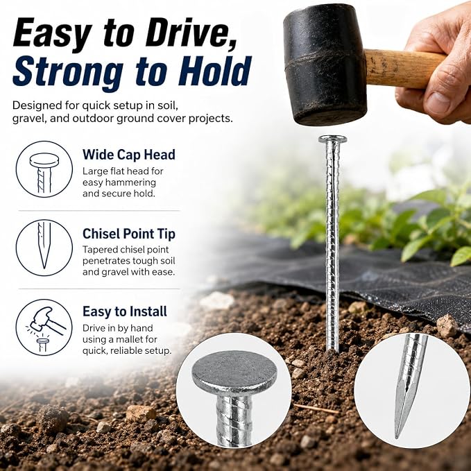 16Pcs Rebar Stakes 16 inches 3/8 Inch Diameter Galvanized Steel Concrete Form Stakes, Plant Support Garden Metal Spikes for Ground Anchors, Speed Bump, Wheel Stop