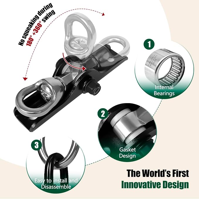 Heavy Punching Bag Hanger | Wall/Ceiling Mount Hook with 180° / 360° Rotation | Wood Beam Holder for Boxing, Weight Training, Aerial Yoga Swing & Hammock