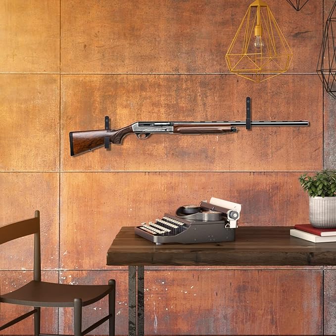 Metal Gun Rack Storage Rifles Shotgun Hooks Wall Mount Hangers for Any Rifles Shotguns Archery Bow with Soft Padding and Heavy Duty Steel…