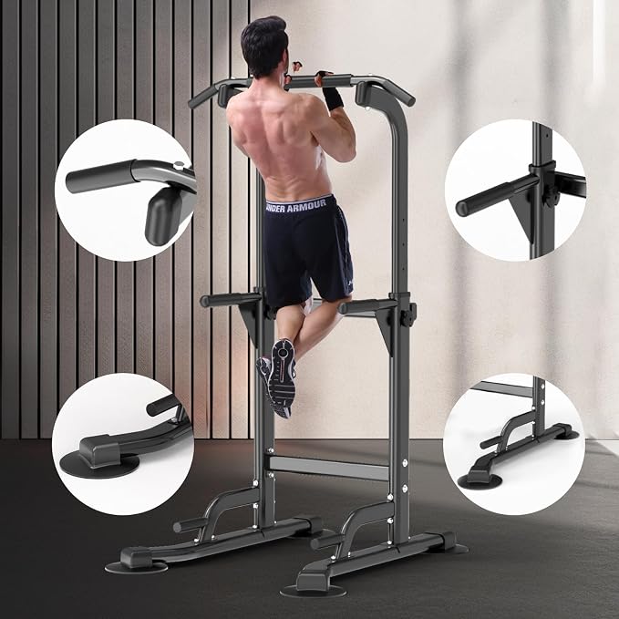 Z ZHICHI Pull-Up Dip Station Pull-Up Chin-Up Weight Capacity 350LBS