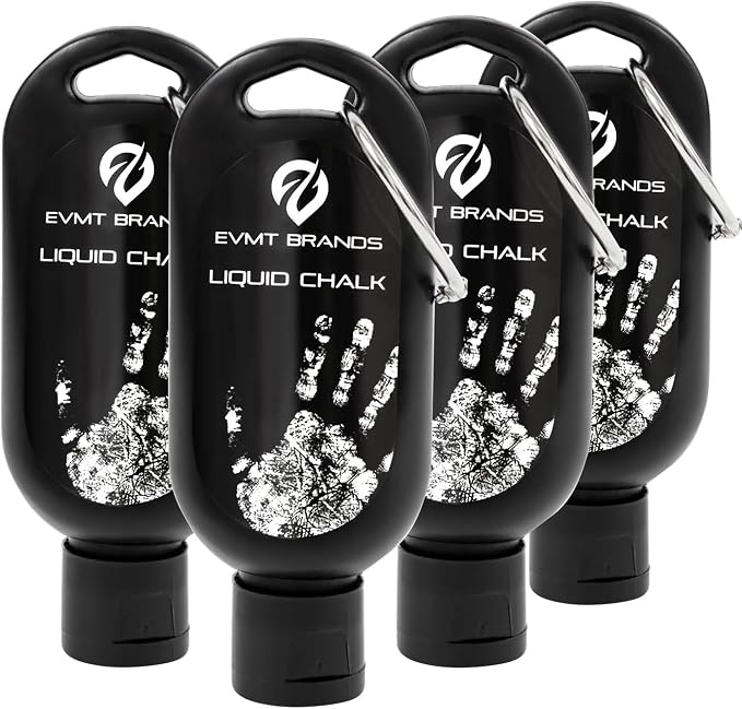 EVMT Brands Liquid Chalk, Mess Free Gym Chalk for Weightlifting, Gymnastics, Rock Climbing, Dancing. Sweat Resistant and Long Lasting for Stronger Grip.