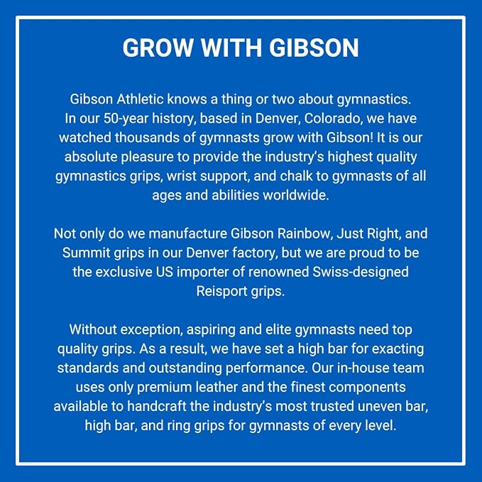 Gibson Athletic Summit Uneven Bar Gymnastic Grips for Girls, Durable Leather Grip with Double Buckle Straps for Secure Grip, Hand Grips for Early Competitor Gymnasts - Made In USA