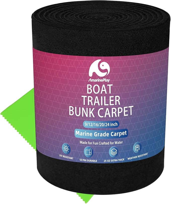 Boat Trailer Bunk Carpet,Marine Carpet Boat Bunk Boards Carpet Replacement, 9/12/16/20/24 inch Trailer Bunker Carpet for Covering Boat Lift Bunks or Runners