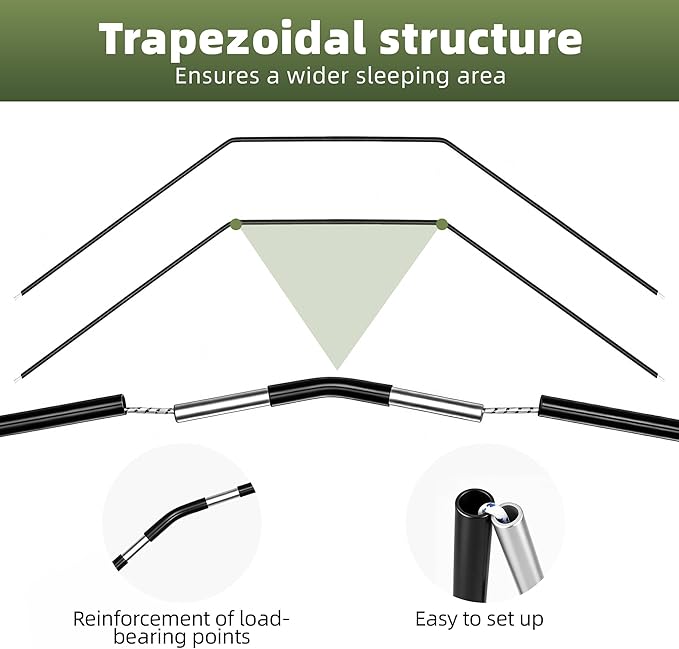 Lulladle Camping Hammock - 500lbs Capacity Portable Hammock with 2 Tree Straps and with Mosquito Net,Nylon Hanging Hammock Easy Setup and Pack for Outdoors Camping,Backpacking,Hiking - Double/Single