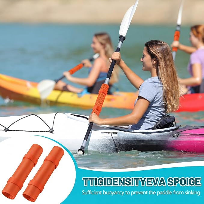Hiboom 2 Pcs Paddle Float Kayak Paddle Accessory Adjustable Oxford Cloth Paddleboard Stand Up Accessory High Density Foam with Hook and Loop Closure Flotation Kayaks Canoe Paddles