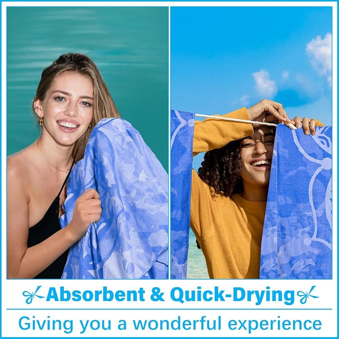 Vikumond Oversized Turkish Beach Towel Blanket XXL Cotton Sandproof Towels Boho Woven Extra Large Big Sand Free Giant Throw Blankets Huge Quilt XL Picnic Camping Necessities Cloud for Adult Gifts
