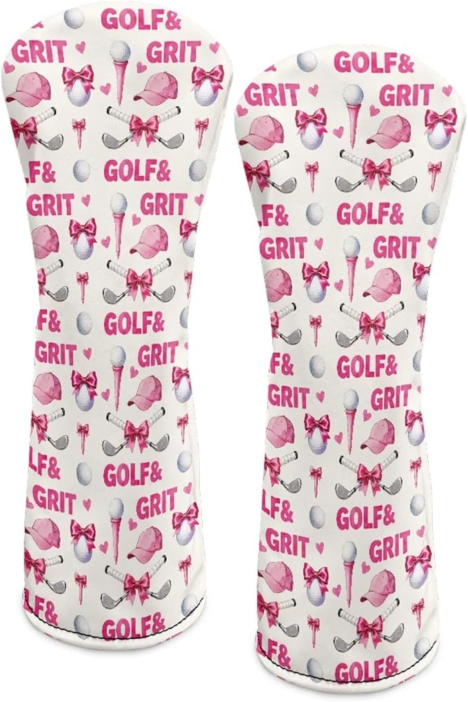 Rnyleeg Golf Club Head Covers for Women Driver Head Cover Leather Fairway Wood Headcover Hybrid Headcovers for Golf Clubs