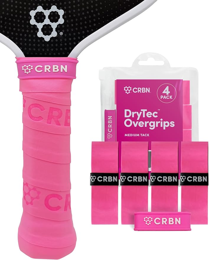 CRBN Pickleball - Drytec™ Overgrips - Pickleball Paddle Grip Tape - Absorbs Shock & Moisture - 4 Pack