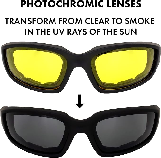 Global Vision Eyewear Men's Kickback 24 Sunglasses with Photochromic Color Changing Lenses