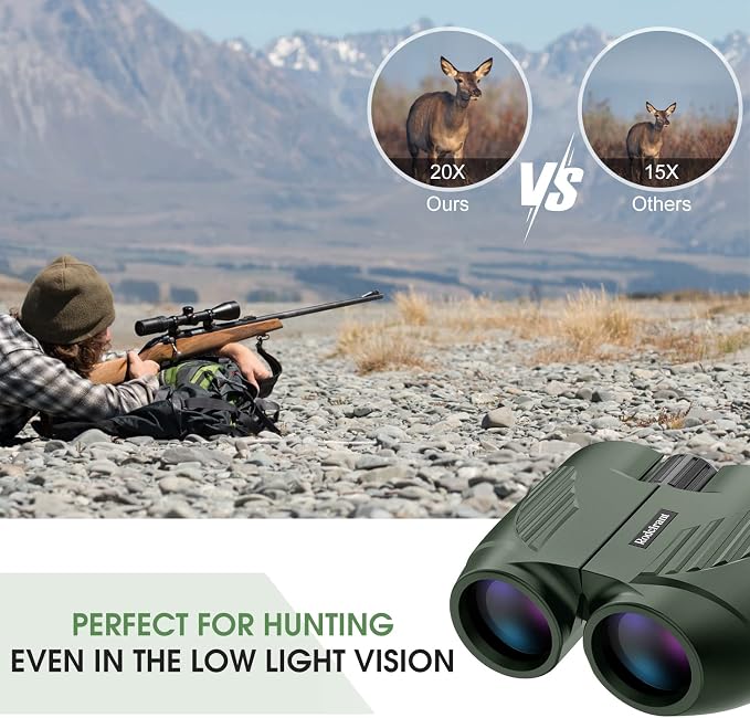 20x25 High Powered Binoculars for Adults,Compact HD Waterproof Durable and Clear BAK4 Prism FMC Lens,Suitable for Bird Watching,Sightseeing and Outdoor Sports,Green