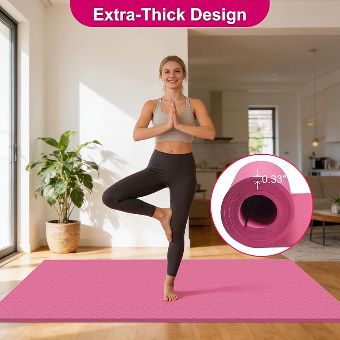 RINREA Large Gymnastics Mat for Gymnastics Bar, 6'x4' Extra Thick Exercise Mat for Home Gym Workout
