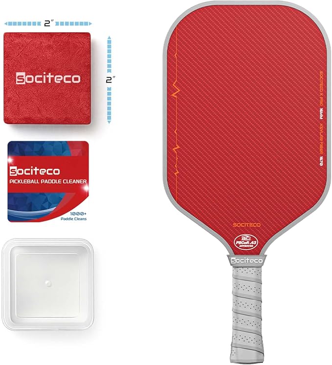Pickleball Paddle Eraser, Carbon Fiber Pickleball Paddle Cleaner | Natural Rubber Block, Storage Case Included, Pickleball Paddle Cleaner Eraser, Removes Dirt & Residue, Better Spin & Control