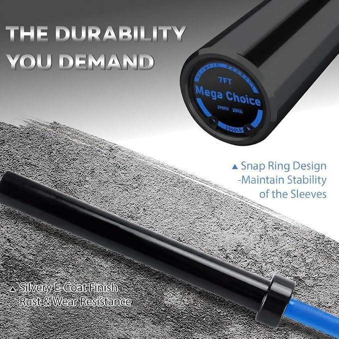 GaveeLife Olympic Barbell Bar for Weightlifting - 7FT Heavy Duty (1500LB/700LB), 4FT Short (500LB), 4FT EZ Curl Bar - Weight Bar Fit 2” Standard Weights - Home Gym Strength Training