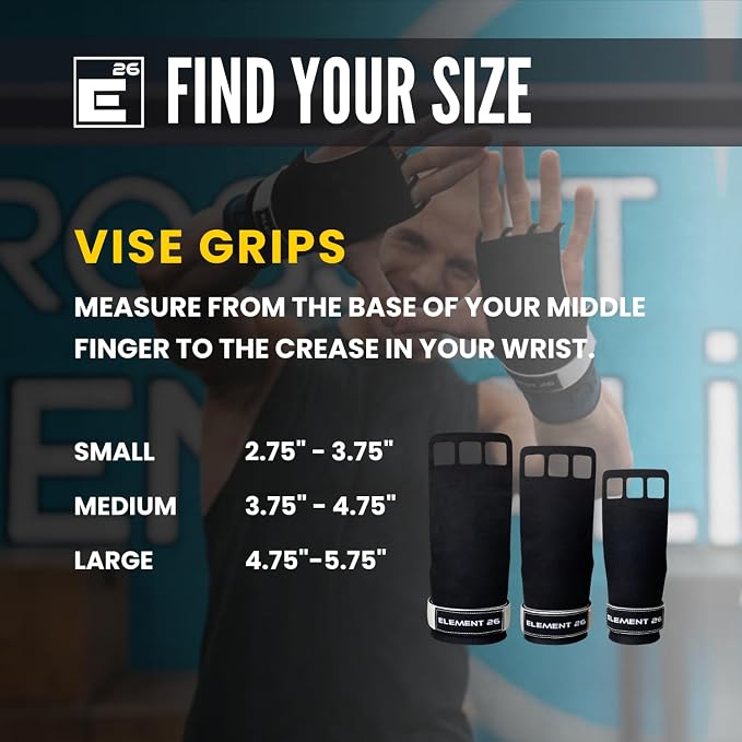 Element 26 IsoGrip Hand Grips for Cross Training, Gymnastics, and Weight Lifting - Hand Protection for Muscle Ups, Pull Ups, Deadlifts, and Olympic Lifts - for Men and Women