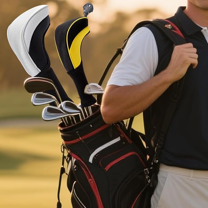Wood Headcover Golf Club Covers Driver Headcovers Nylon Head Covers Designed to Fit All Woods - 3/4/5/6 Pack/Set Golf Accessories Suitable for Men and Women