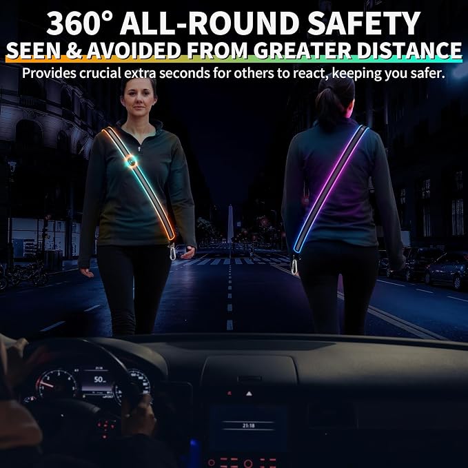 Running Lights for Runners, Reflective Running Vest for Women, Light up Running Vest Gifts for Runners, Walking Safety Gear Led Vest, Night Reflective Running Gear for Walking Dog Cycling Jogging