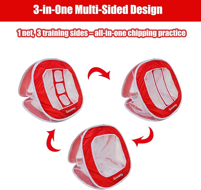 3-in-1 Pop Up Golf Chipping Net – Precision & Distance Trainer, Easy Indoor/Outdoor Setup – Ideal Gift