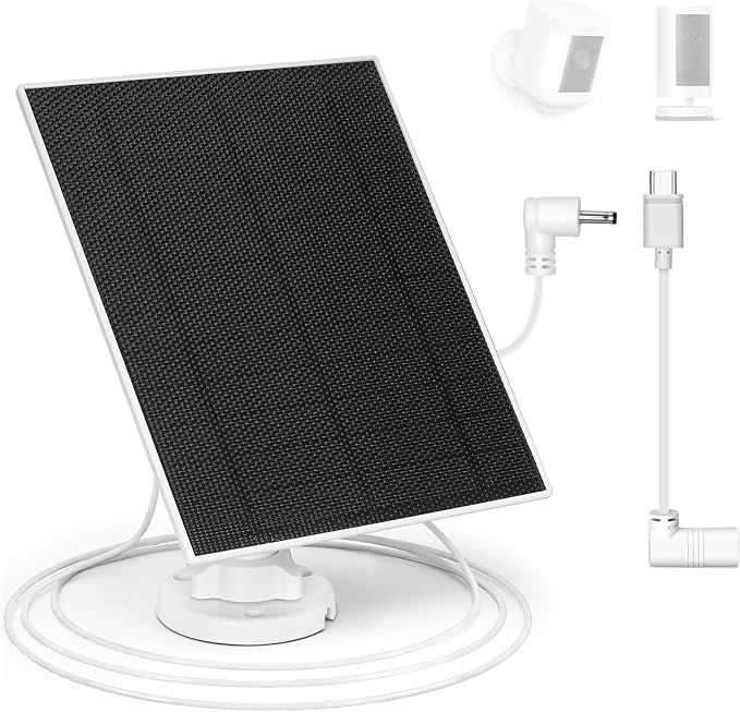 LIYVZ 5W Solar Panel for Ring with 8000mAh Battery, Compatible with Ring Spotlight Cam Plus & Stick Up Camera Solar Panel for Ring Camera