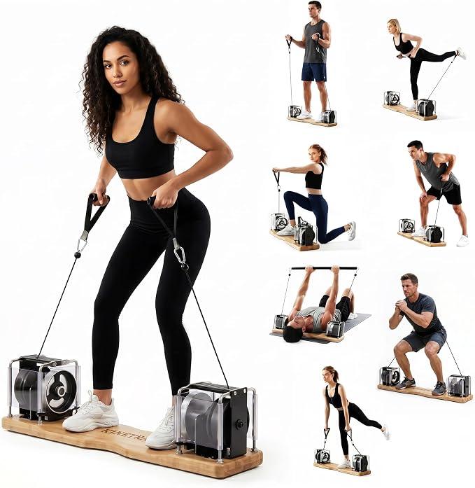 Portable Pilates Reformer Alternative – Adjustable Resistance Bar System for Full-Body Core, Legs & Glutes Training | Pilates Machine for Strength, Posture & Flexibility
